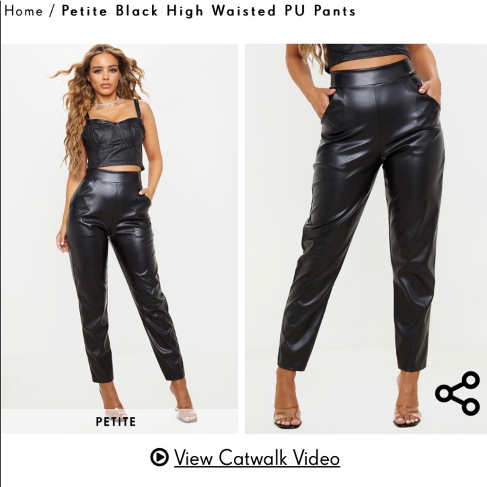 PLT Black PU (imitation leather) Pants
